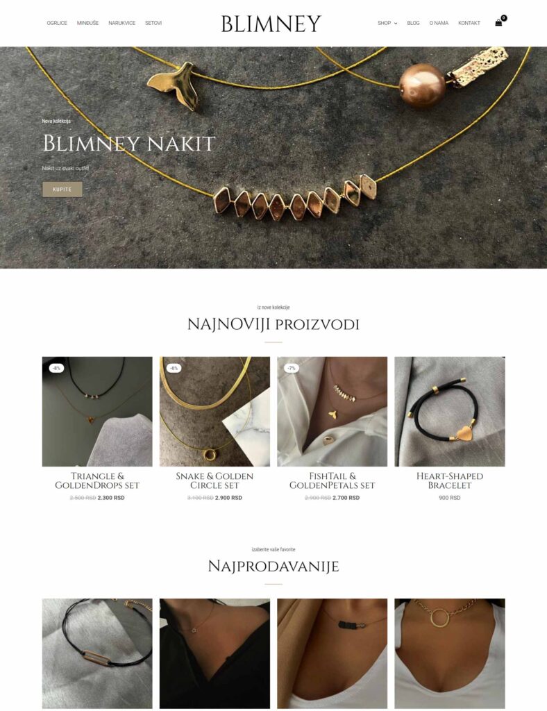 Blimney eCommerce website