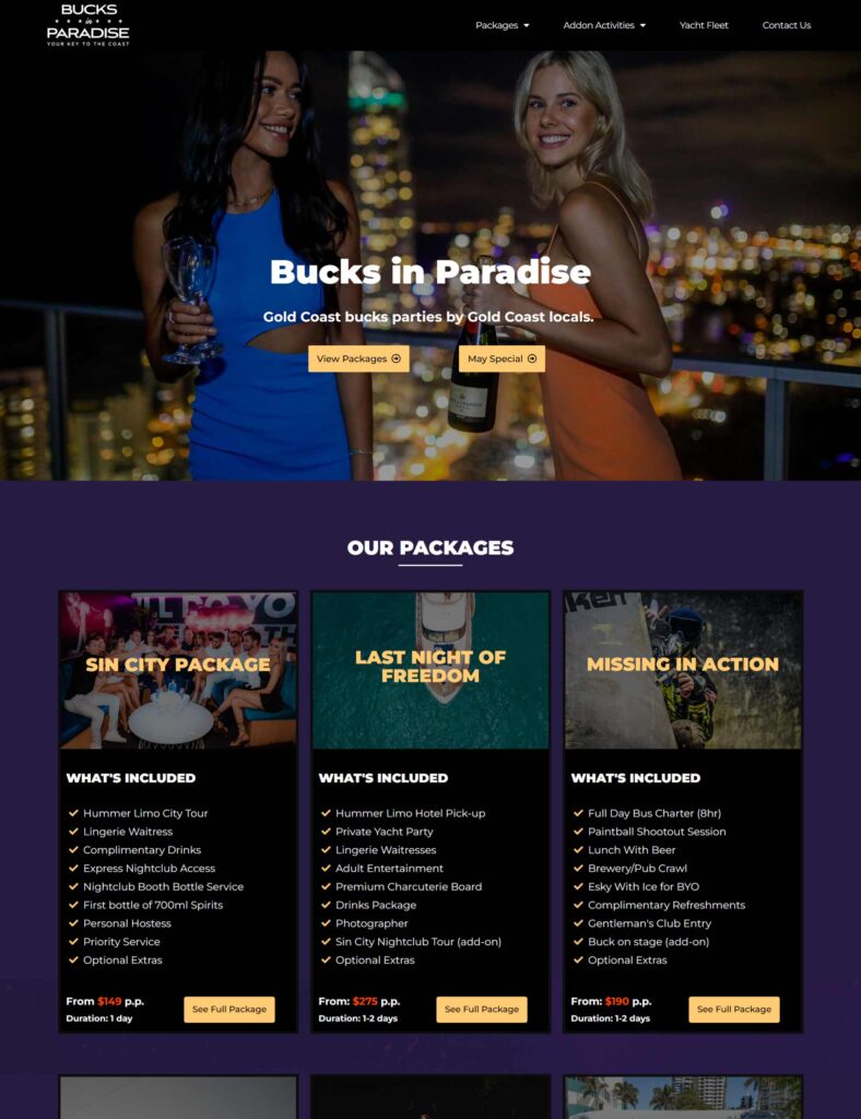 Bucks in paradise website